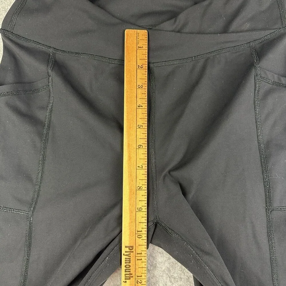 Free People FP Movement Shanti Straight Leg Pants Womens M Black Crossover Waist